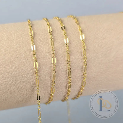 2.3mm Lip Chain - 14K Gold Filled & 925 Sterling Silver 14K Gold Filled / 1 Meter