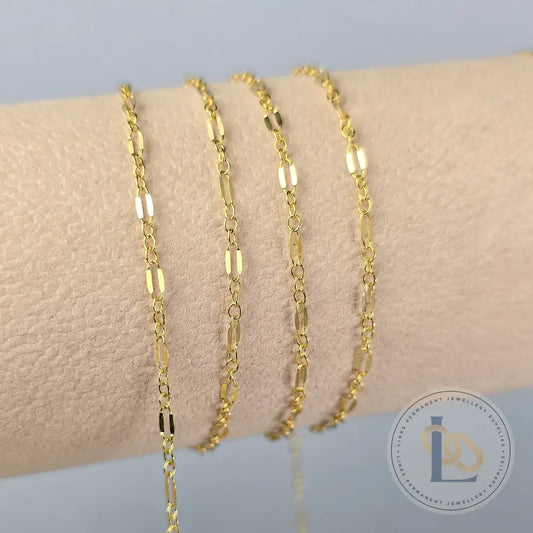 2.3mm Lip Chain - 14K Gold Filled & 925 Sterling Silver 14K Gold Filled / 1 Meter