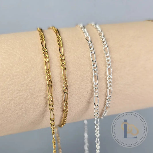 2.4mm Chunky Figaro Chain - 14K Gold Filled & 925 Sterling Silver