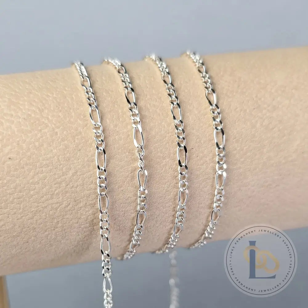 2.4mm Chunky Figaro Chain - 14K Gold Filled & 925 Sterling Silver 925 Sterling Silver / 1 Meter