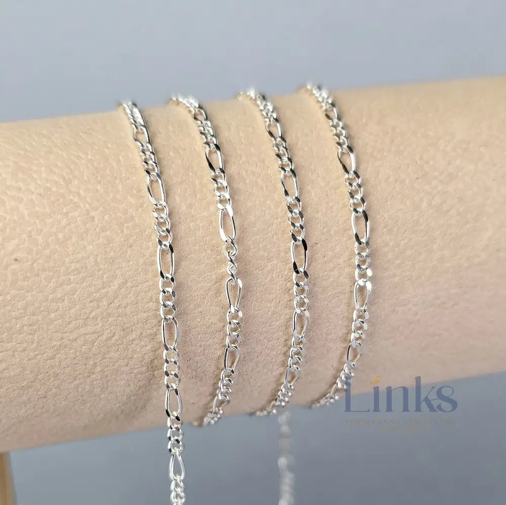 2.4mm Chunky Figaro Chain - 14K Gold Filled & 925 Sterling Silver 925 Sterling Silver / 1 Meter