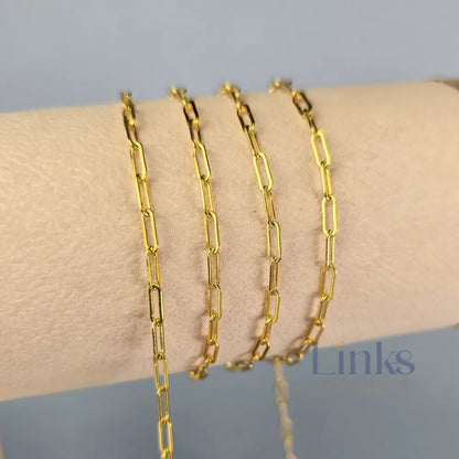 2.5mm Chunky Paperclip Chain - 14K Gold Filled & 925 Sterling Silver 14K Gold Filled / 1 Meter