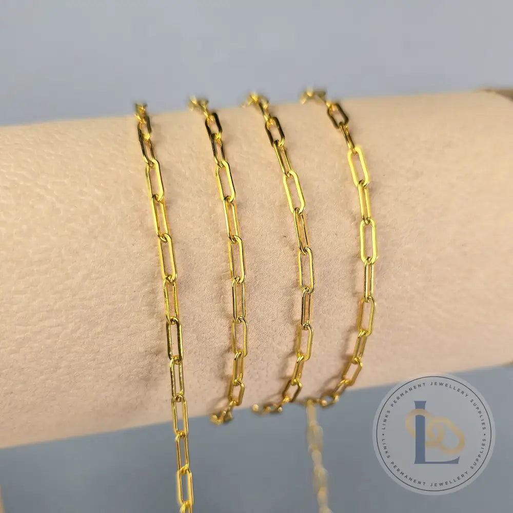 2.5mm Chunky Paperclip Chain - 14K Gold Filled & 925 Sterling Silver 14K Gold Filled / 1 Meter