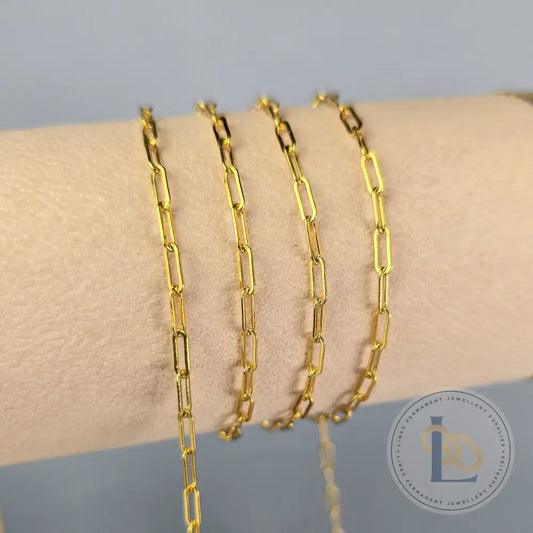 2.5mm Chunky Paperclip Chain - 14K Gold Filled & 925 Sterling Silver 14K Gold Filled / 1 Meter