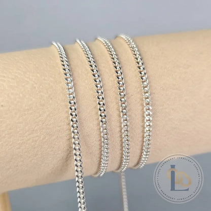 2.5mm 925 Sterling Silver Cuban Curb Chain 1 meter