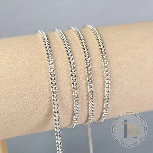 2.5mm 925 Sterling Silver Cuban Curb Chain 1 meter