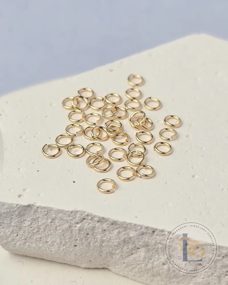 925 Sterling Silver & 14k Gold Filled Jump Rings 3mm (22 & 24 Ga) - 20 pack 14k Gold Filled / 0.5mm wire diameter 24