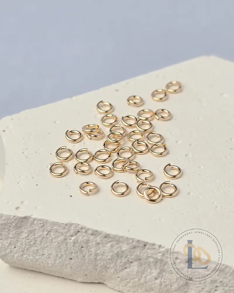 925 Sterling Silver & 14k Gold Filled Jump Rings 3mm (22 & 24 Ga) - 20 pack 14k Gold Filled / 0.64mm wire diameter 22
