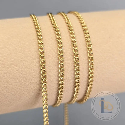 2.7mm 14k Gold Filled Cuban Curb Chain 1 meter