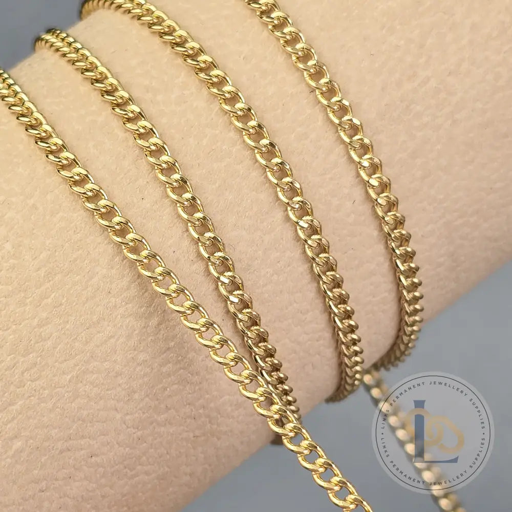 2.7mm 14k Gold Filled Cuban Curb Chain 1 meter