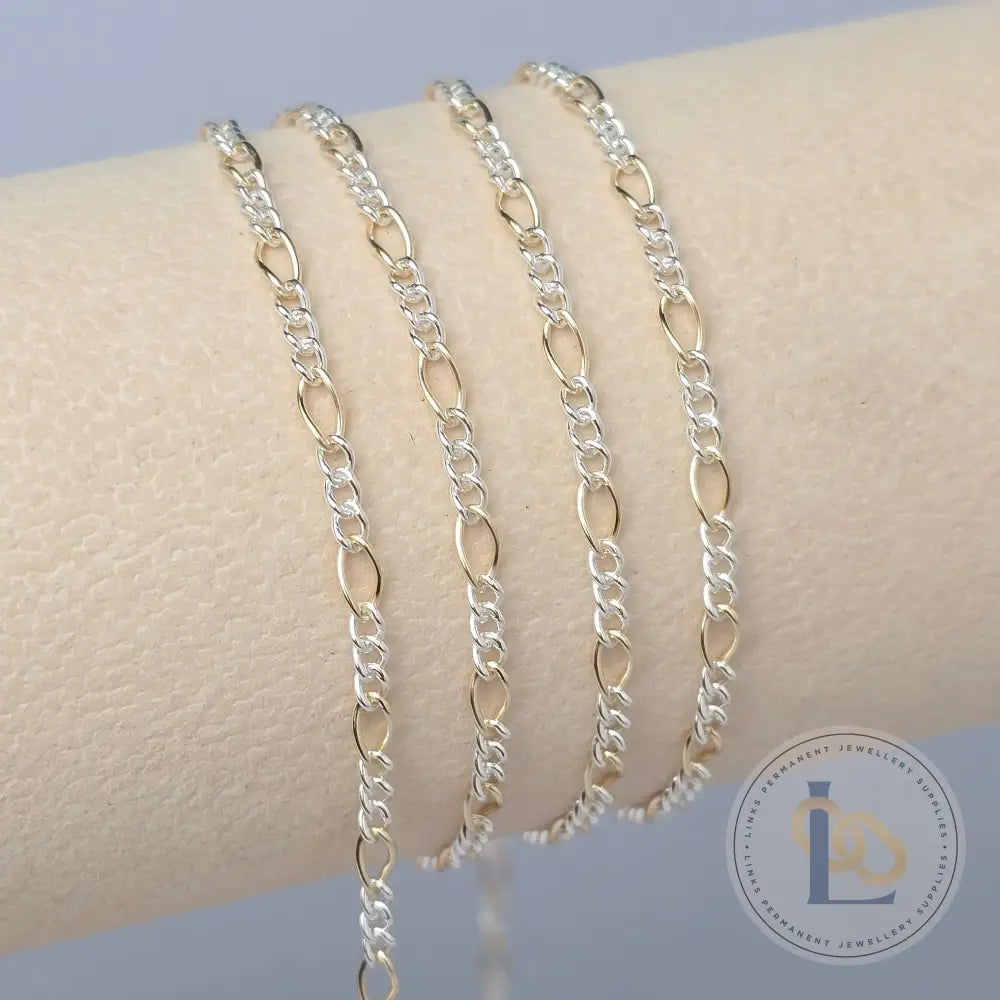 2.7mm Mixed Metal Figaro Chain