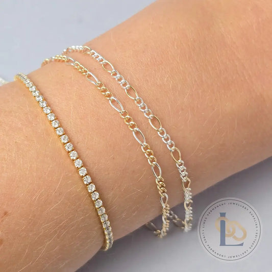 2.7mm Mixed Metal Figaro Chain