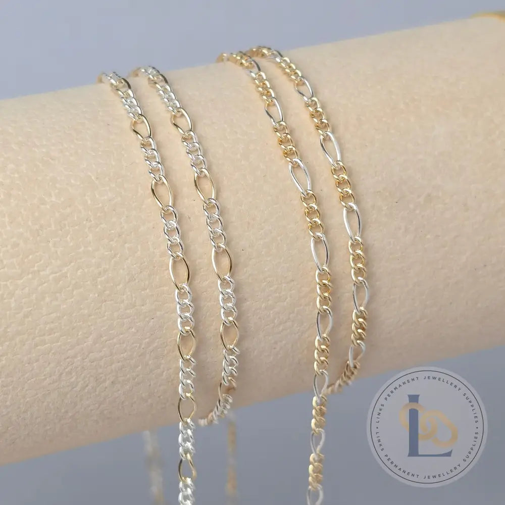 2.7mm Mixed Metal Figaro Chain