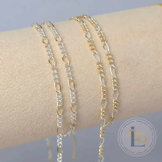 2.7mm Mixed Metal Figaro Chain
