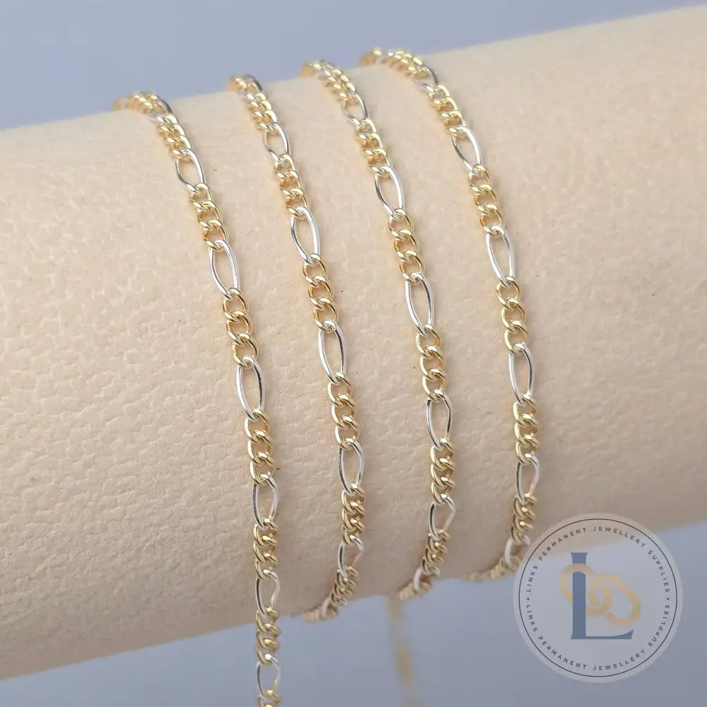 2.7mm Mixed Metal Figaro Chain