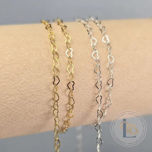 2.8mm Heart Chain - 14K Gold Filled & 925 Sterling Silver