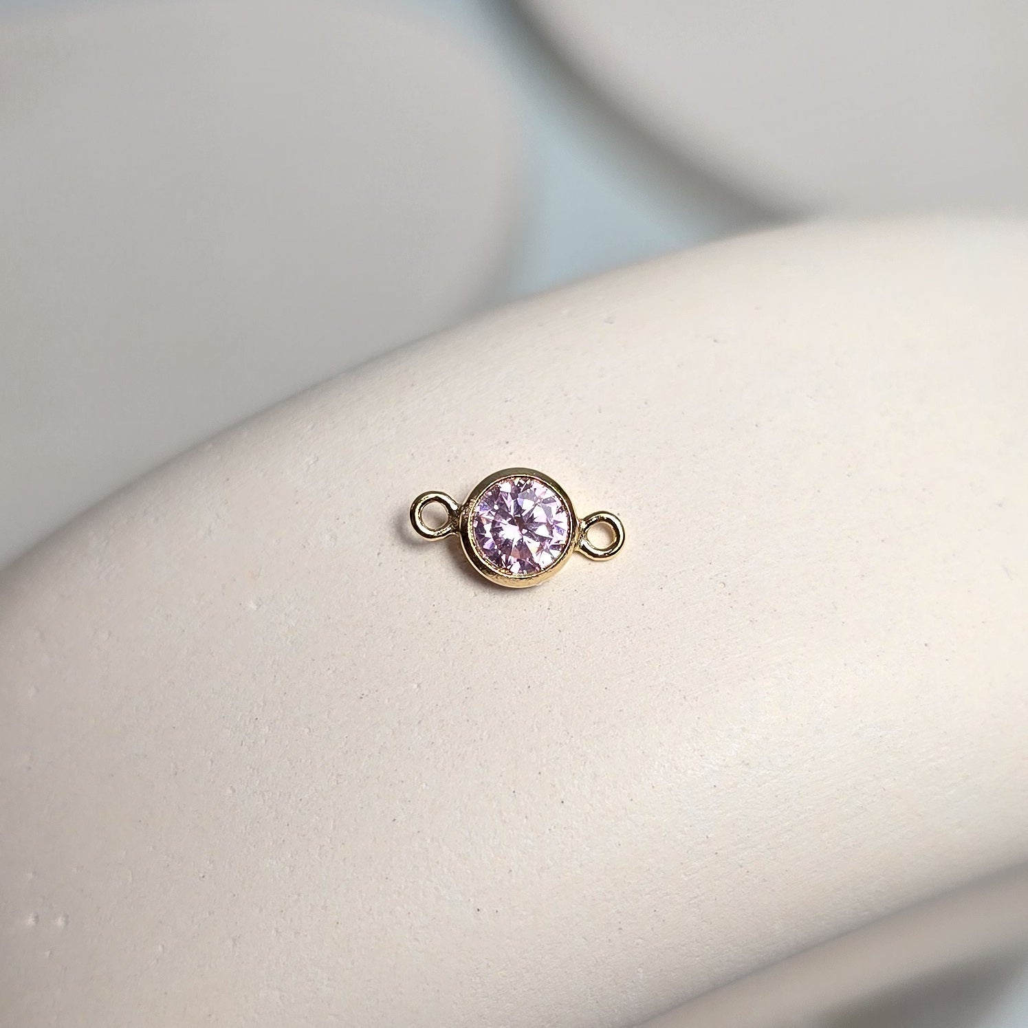 4mm Gold Filled Birthstone Connector Charm - Links Permanent Jewellery Supplies