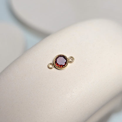 4mm Gold Filled Birthstone Connector Charm - Links Permanent Jewellery Supplies