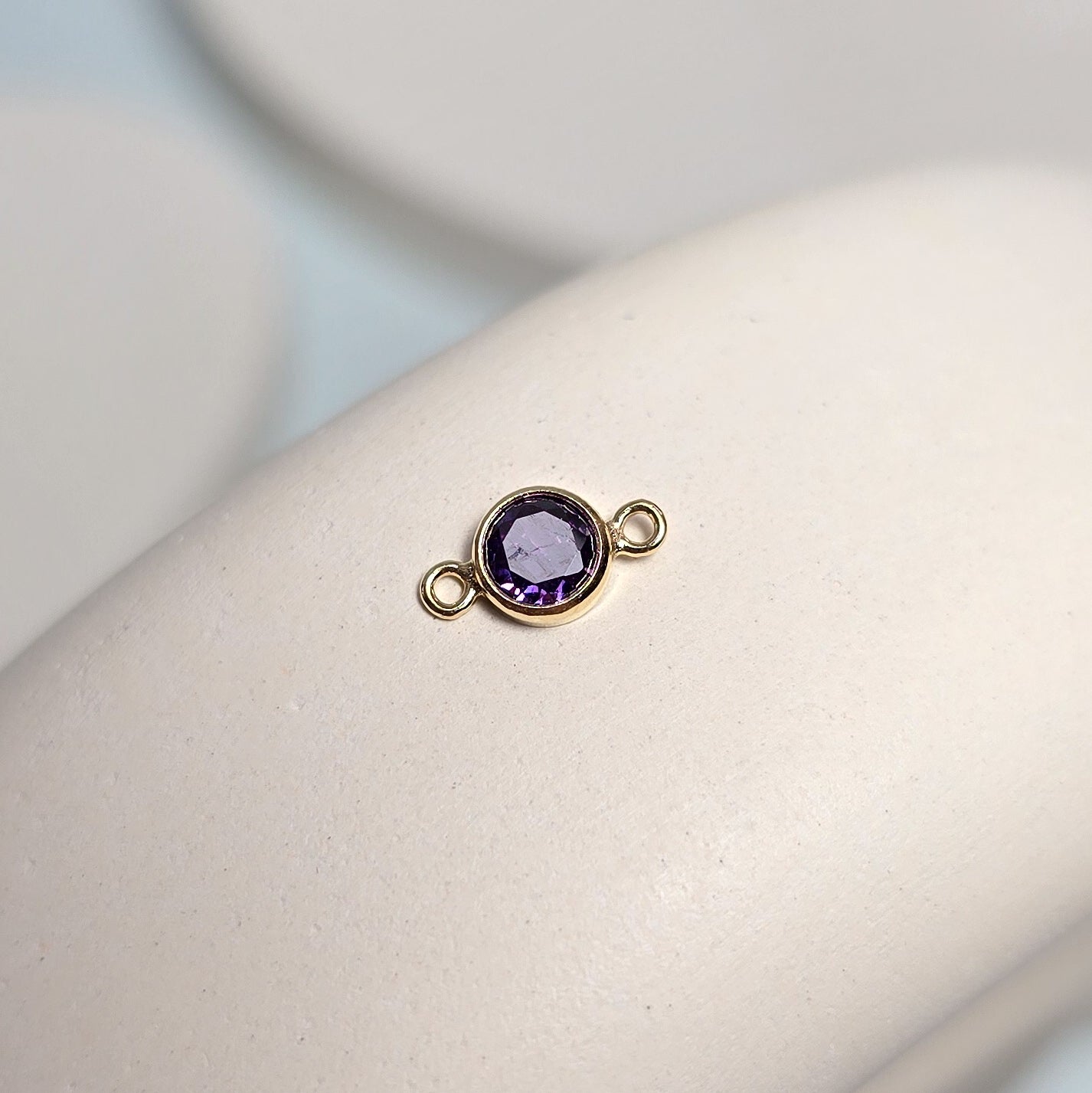 4mm Gold Filled Birthstone Connector Charm - Links Permanent Jewellery Supplies