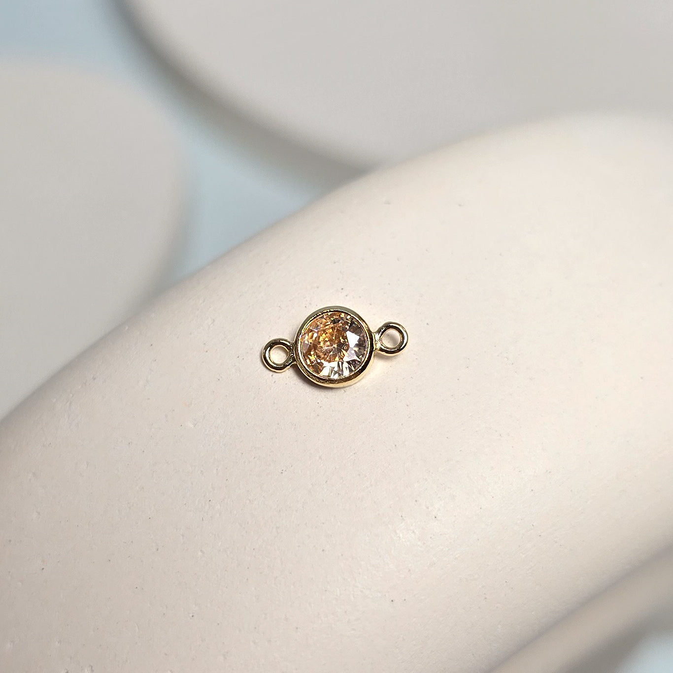 4mm Gold Filled Birthstone Connector Charm - Links Permanent Jewellery Supplies