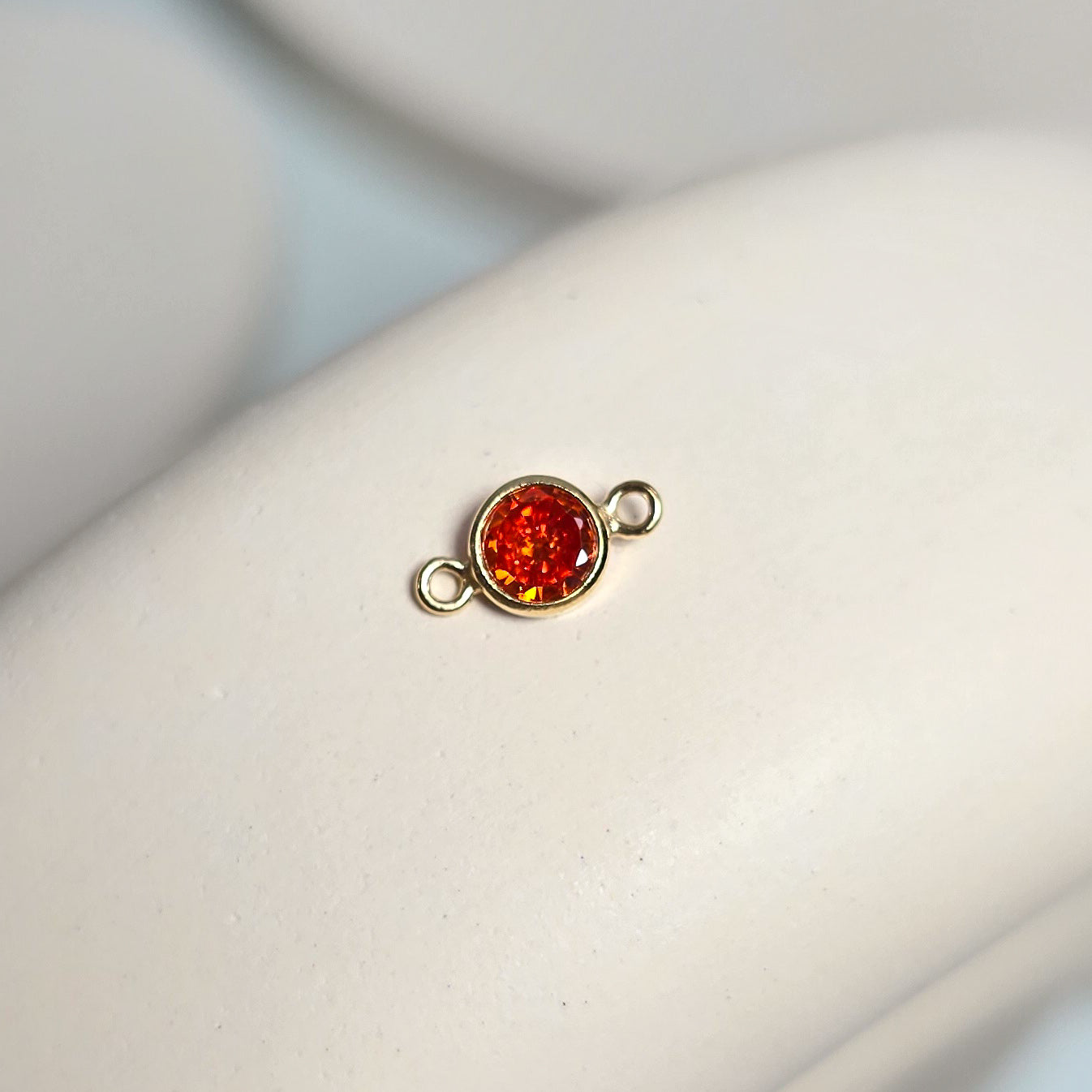 4mm Gold Filled Birthstone Connector Charm - Links Permanent Jewellery Supplies