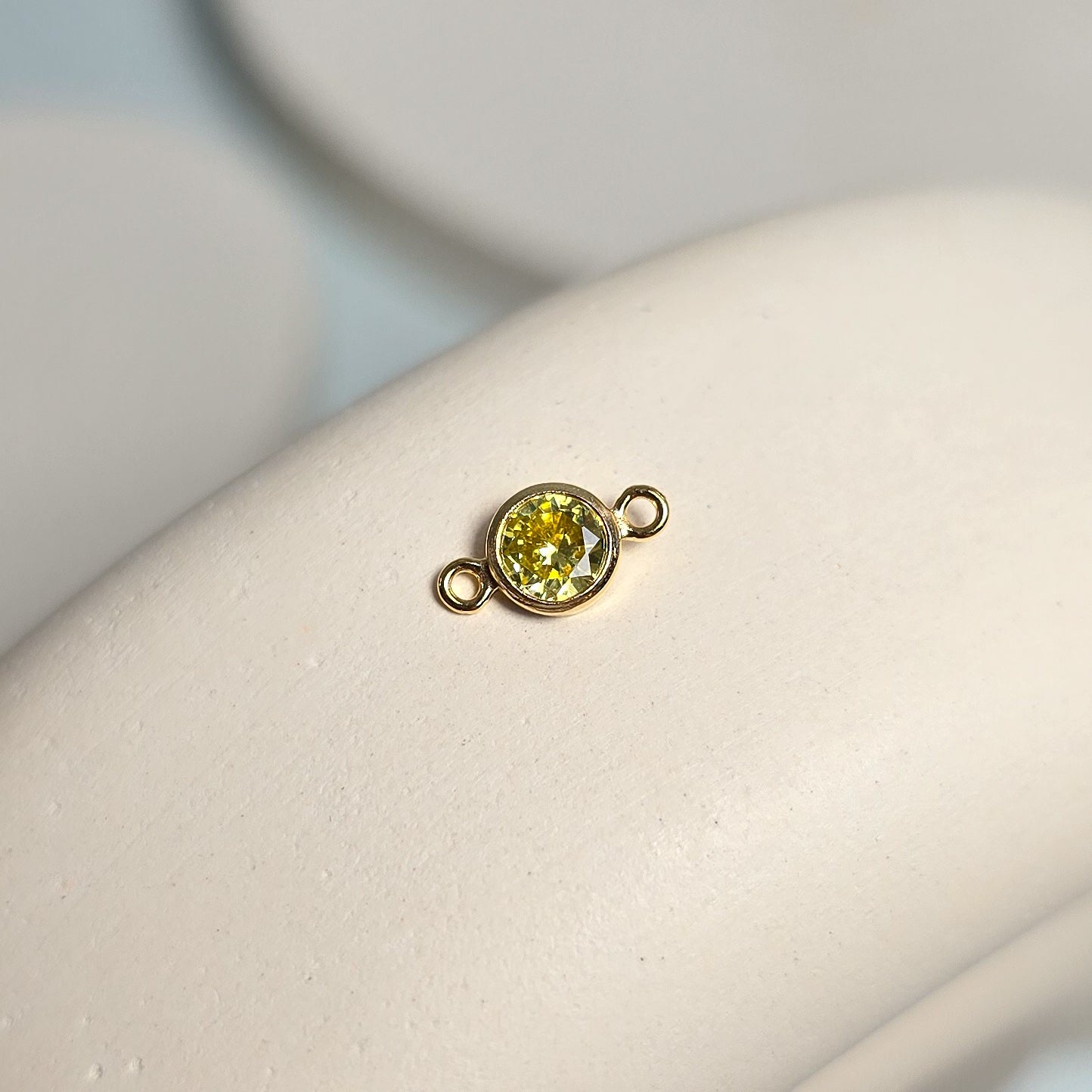 4mm Gold Filled Birthstone Connector Charm - Links Permanent Jewellery Supplies