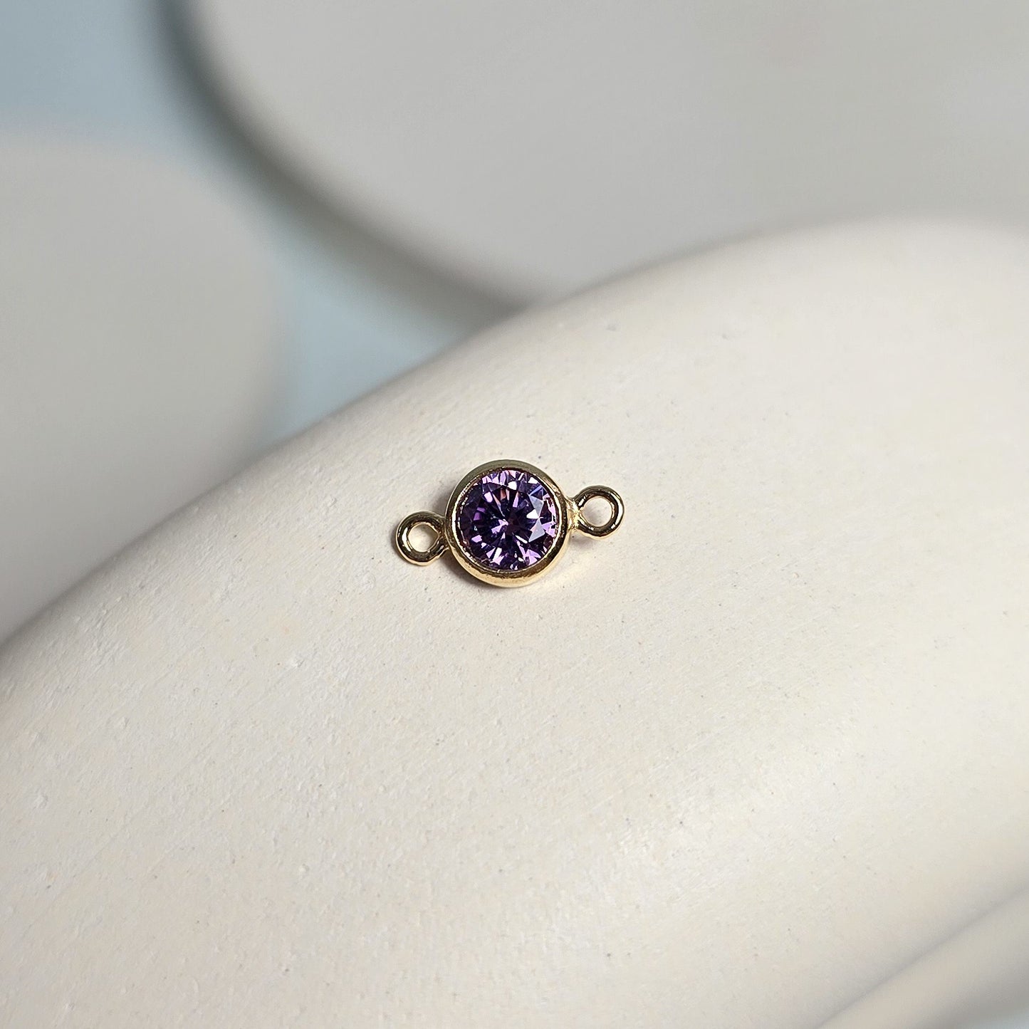 4mm Gold Filled Birthstone Connector Charm - Links Permanent Jewellery Supplies