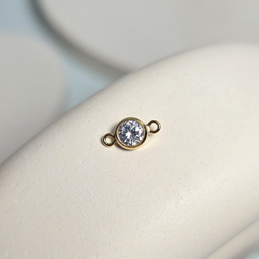 4mm Gold Filled Birthstone Connector Charm - Links Permanent Jewellery Supplies