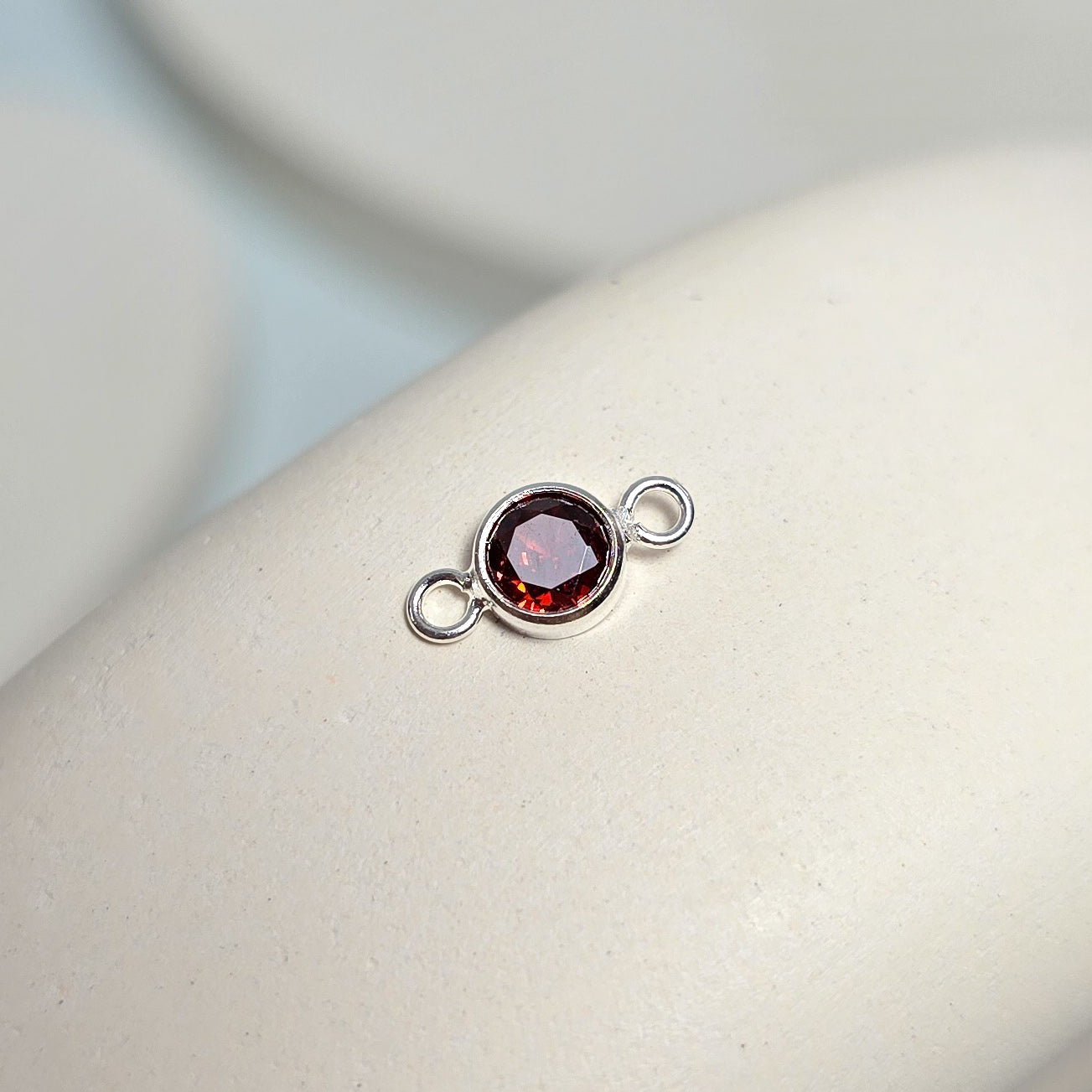 4mm Sterling Silver Birthstone Connector Charm - Links Permanent Jewellery Supplies