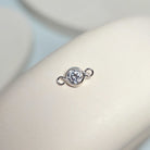 4mm Sterling Silver Birthstone Connector Charm - Links Permanent Jewellery Supplies