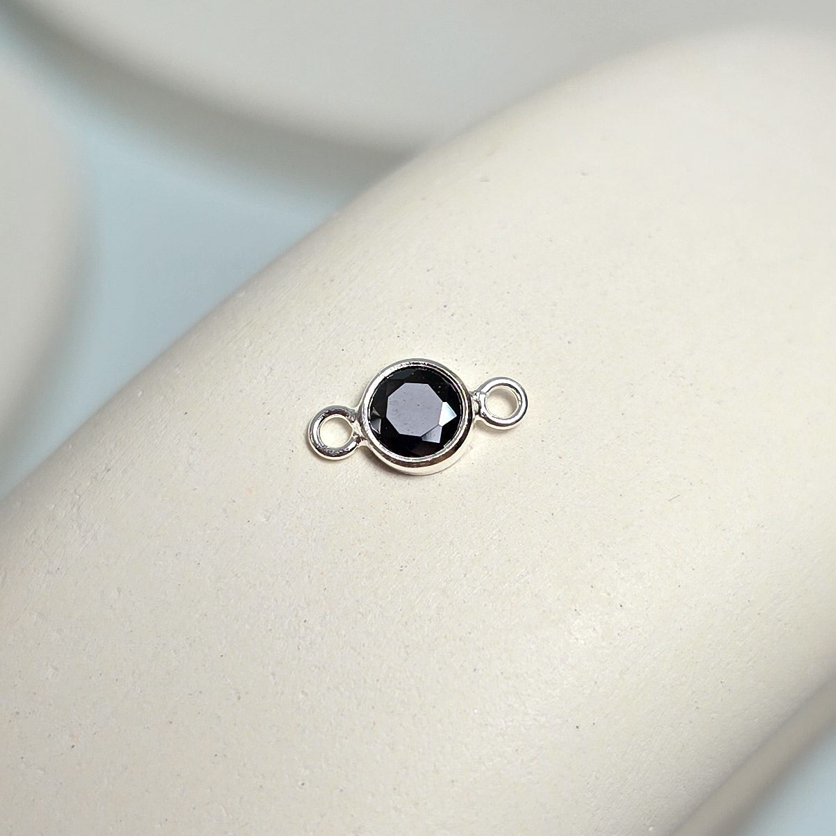 4mm Sterling Silver Birthstone Connector Charm - Links Permanent Jewellery Supplies