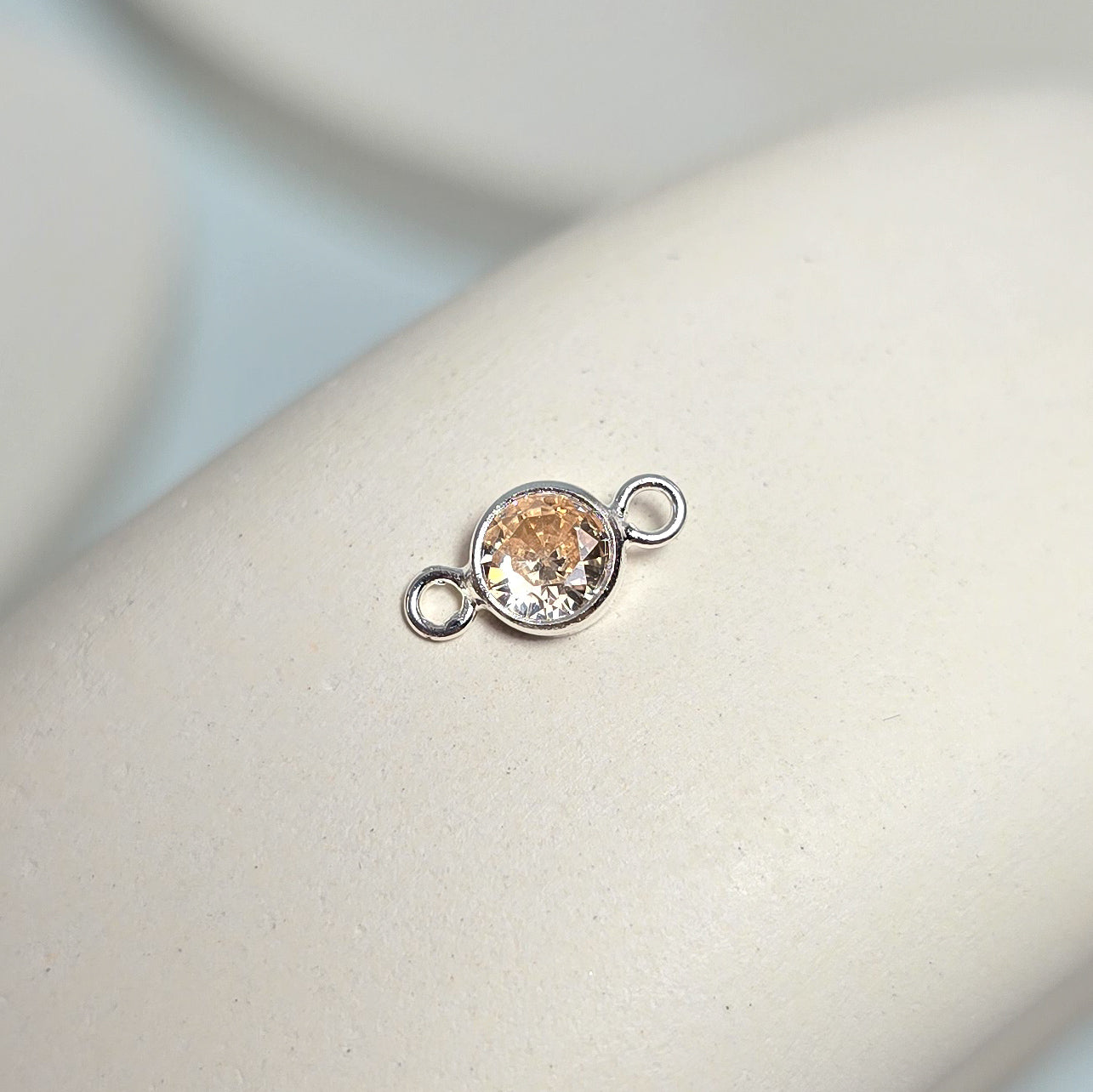 4mm Sterling Silver Birthstone Connector Charm - Links Permanent Jewellery Supplies