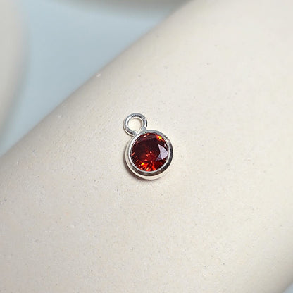 4mm Sterling Silver Birthstone Pendant Charm - Links Permanent Jewellery Supplies