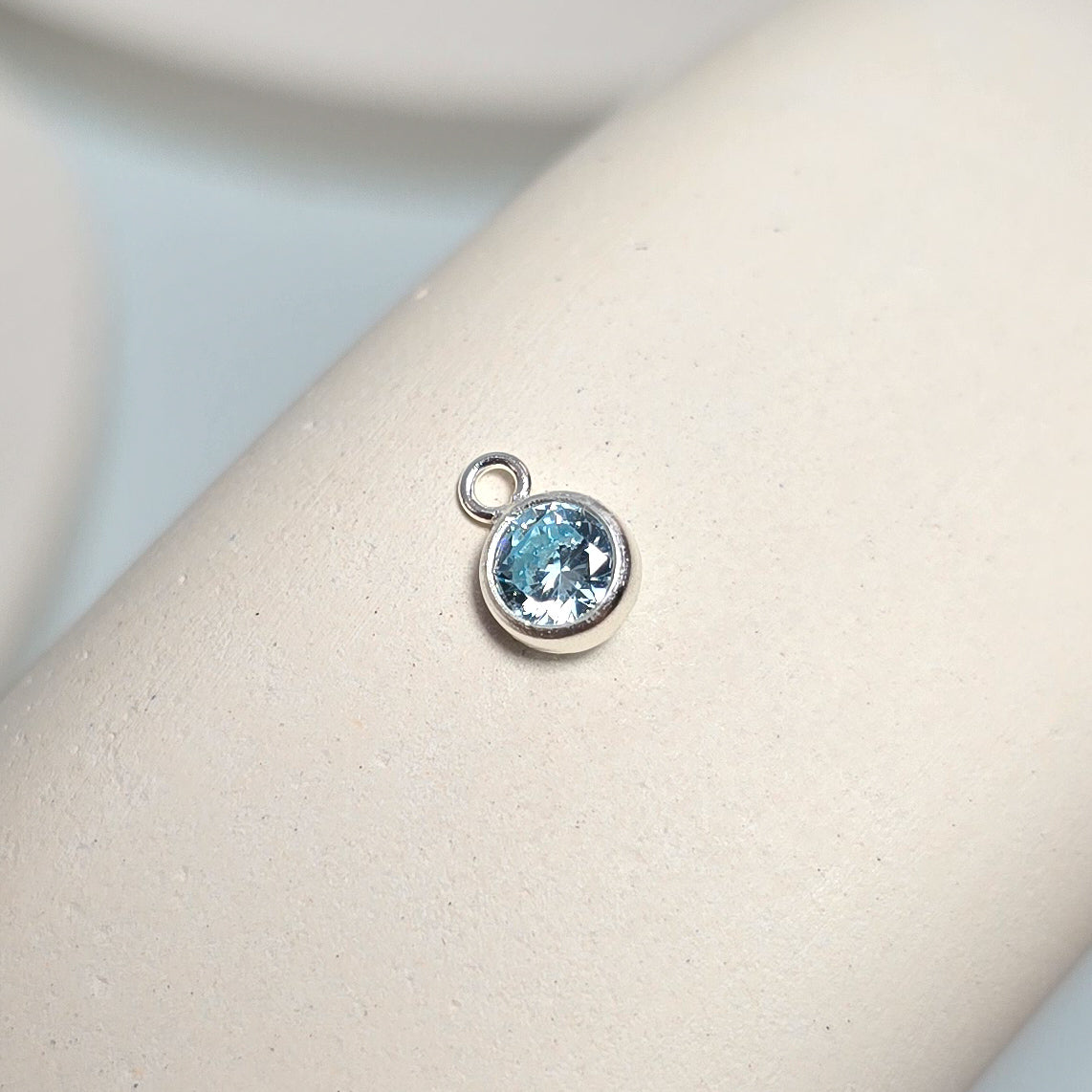 4mm Sterling Silver Birthstone Pendant Charm - Links Permanent Jewellery Supplies