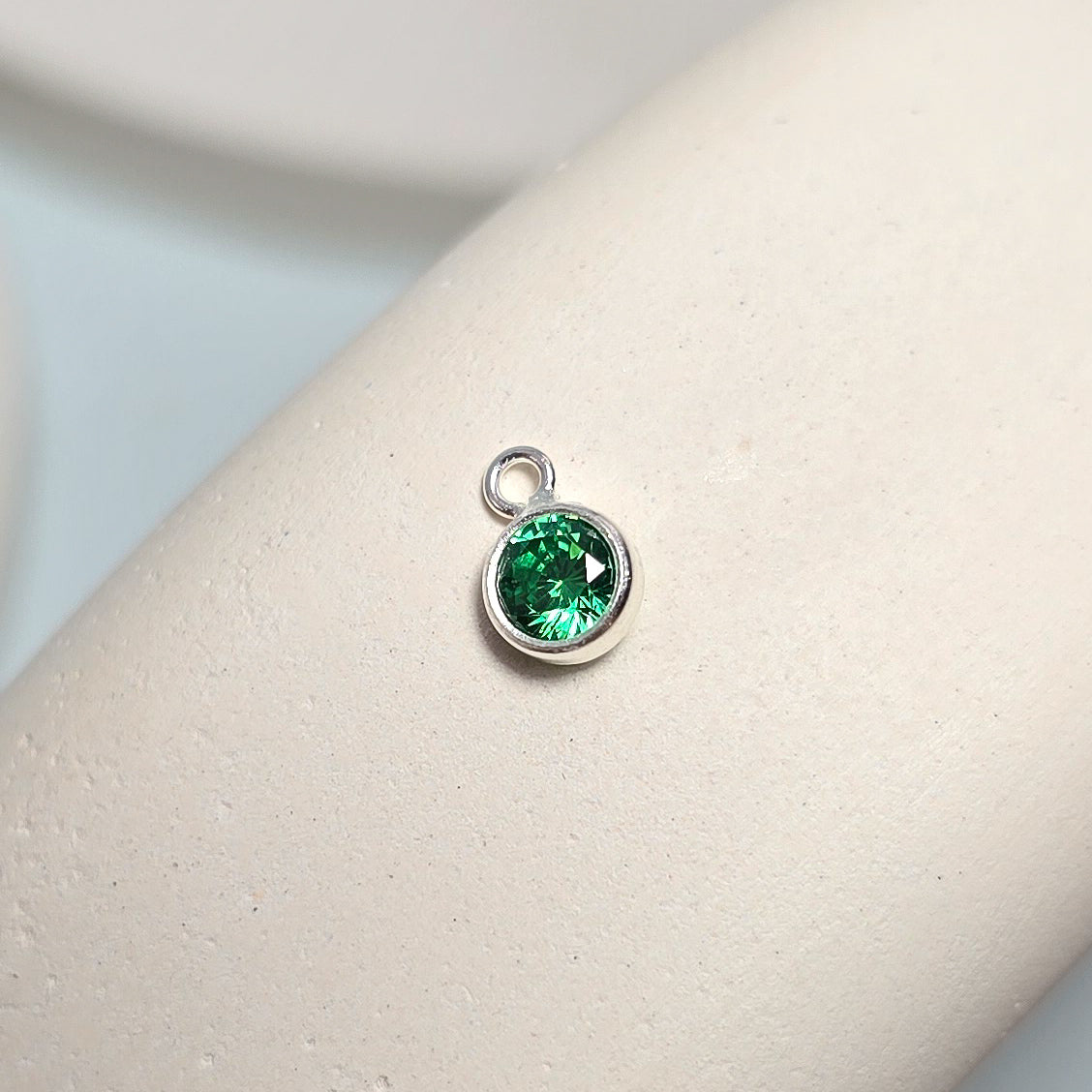 4mm Sterling Silver Birthstone Pendant Charm - Links Permanent Jewellery Supplies