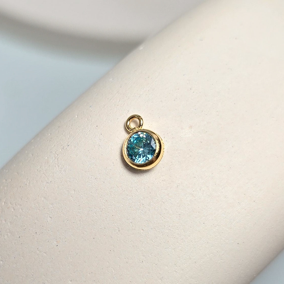 4mm Gold Filled Birthstone Pendant Charm - Links Permanent Jewellery Supplies