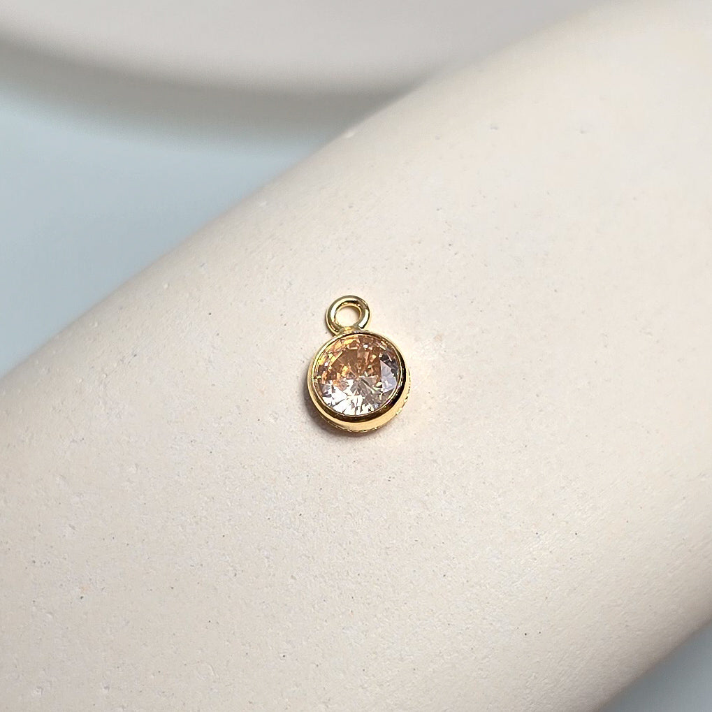 4mm Gold Filled Birthstone Pendant Charm - Links Permanent Jewellery Supplies