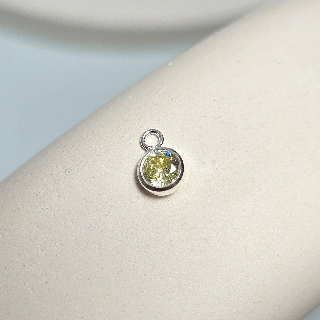 4mm Sterling Silver Birthstone Pendant Charm - Links Permanent Jewellery Supplies