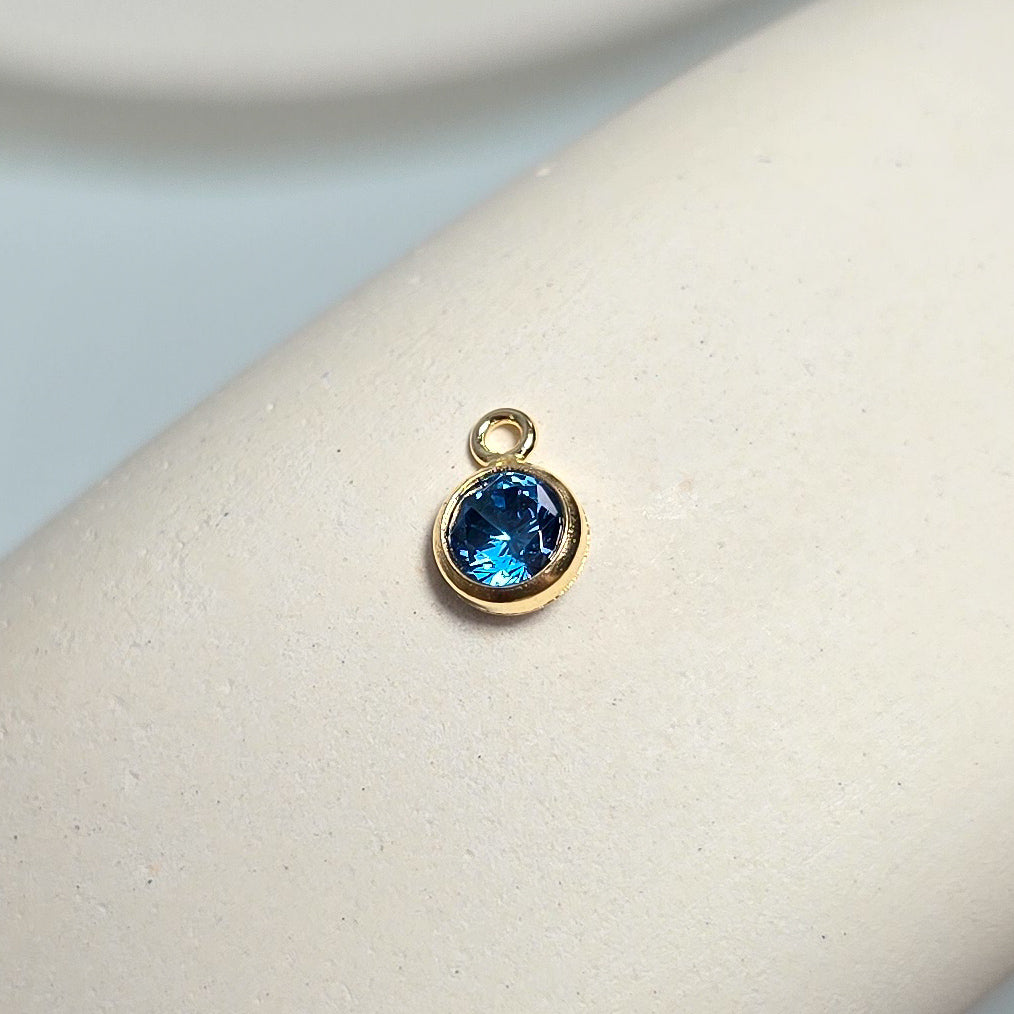 4mm Gold Filled Birthstone Pendant Charm - Links Permanent Jewellery Supplies