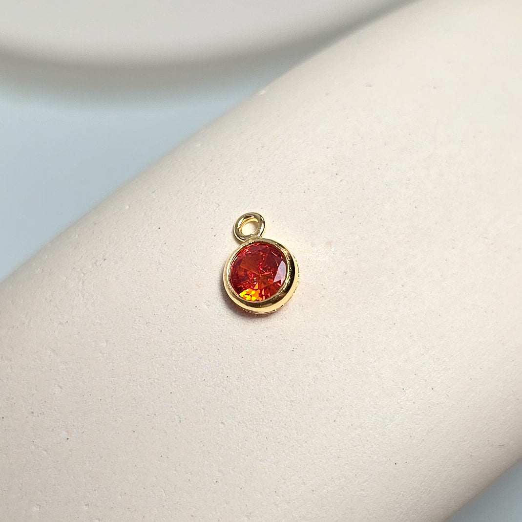 4mm Gold Filled Birthstone Pendant Charm - Links Permanent Jewellery Supplies