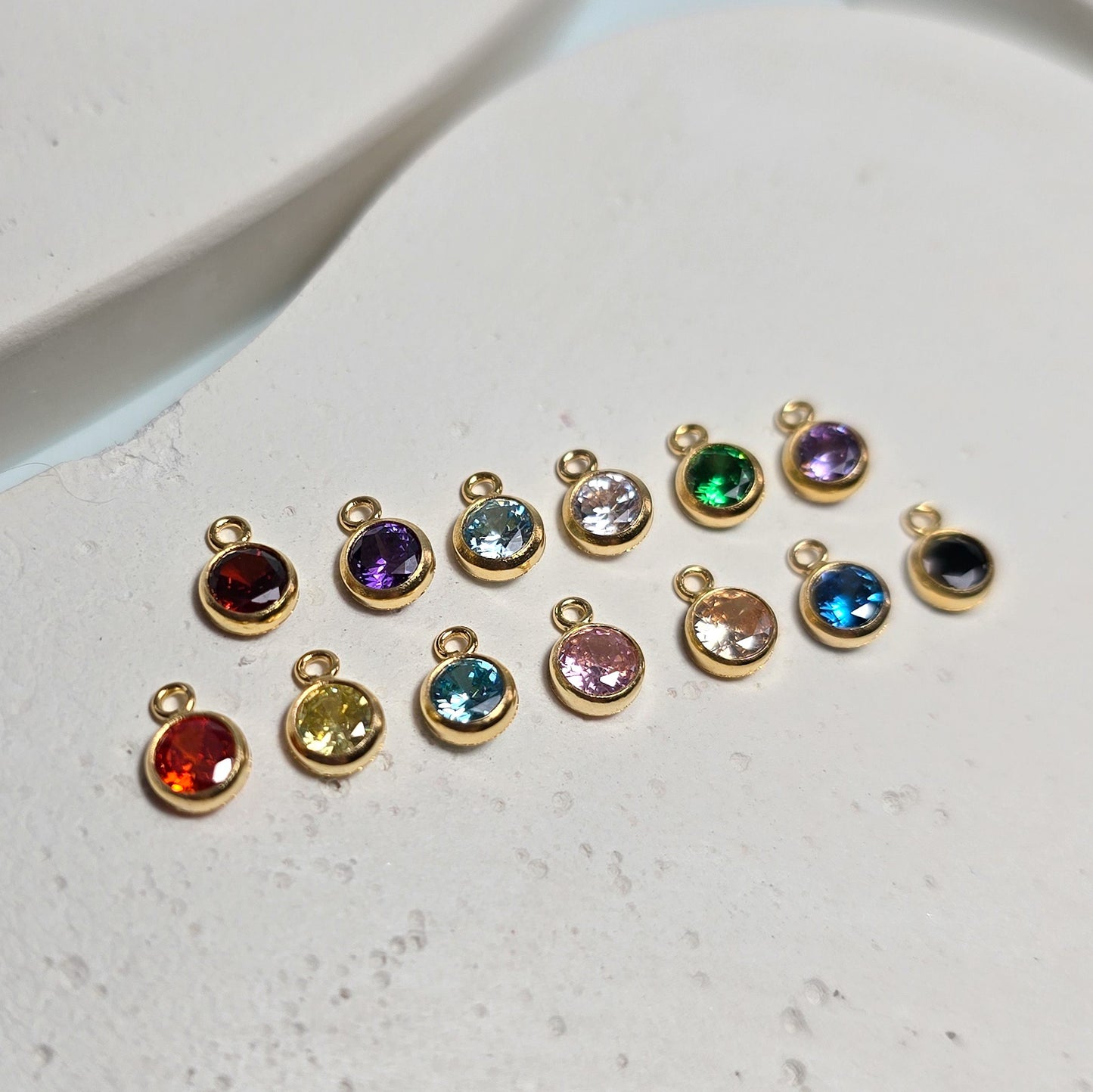 4mm Gold Filled Birthstone Pendant Charm - Links Permanent Jewellery Supplies