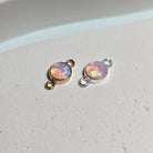4mm Pink Opal Connector Charm - Links Permanent Jewellery Supplies
