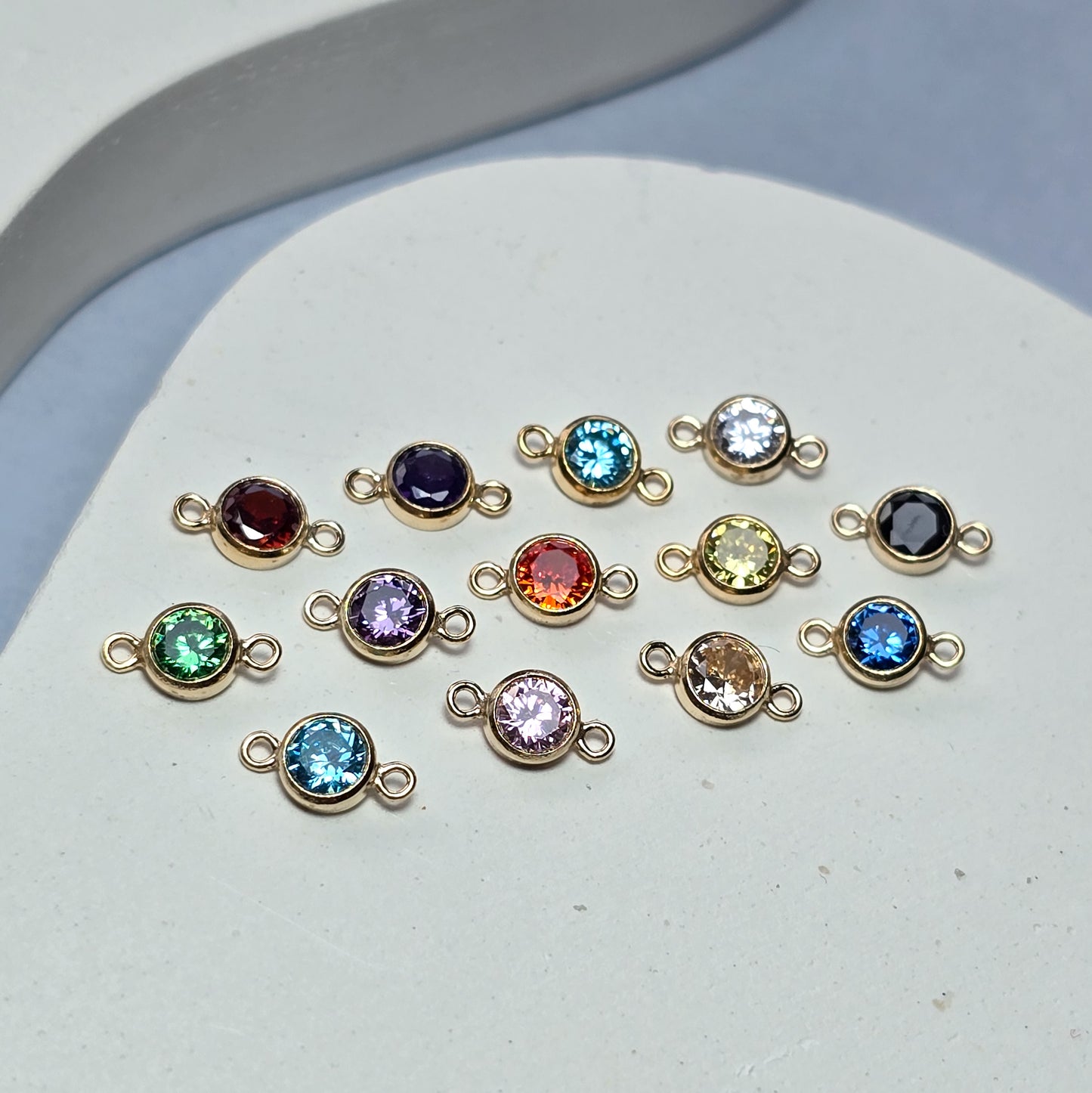 4mm Gold Filled Birthstone Connector Charm