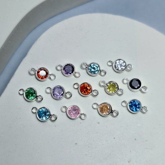 4mm Sterling Silver Birthstone Connector Charm