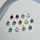 4Mm Sterling Silver Birthstone Pendant Charm Full Set Of 13 Charms
