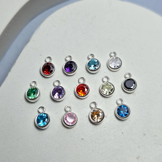 4mm Sterling Silver Birthstone Pendant Charm