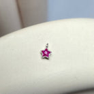 Sterling Silver Crystal Star Pendant Charm Pink