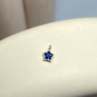 Sterling Silver Crystal Star Pendant Charm Blue