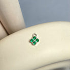 Sterling Silver Crystal Flower Pendant Charm Green