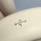 Mini Cubic Zirconia North Star Connector Sterling Silver